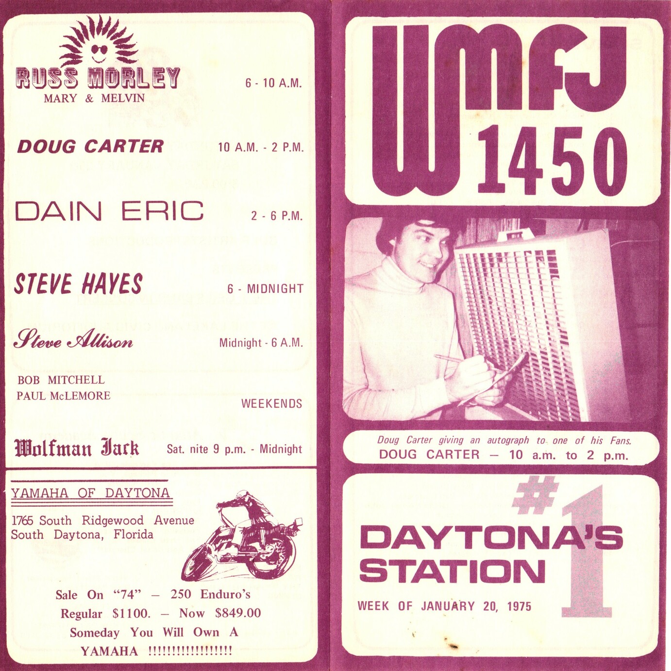 WMFJ 1450 Daytona Beach Survey 19750120